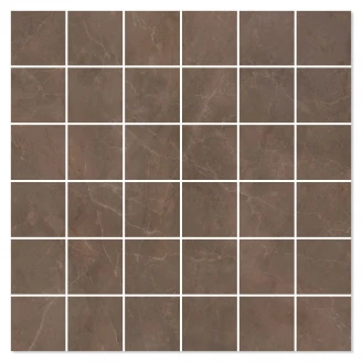 Marmor Mosaik Klinker Croce Brun Blank-Polerad Rak 30x30 (5x5) cm